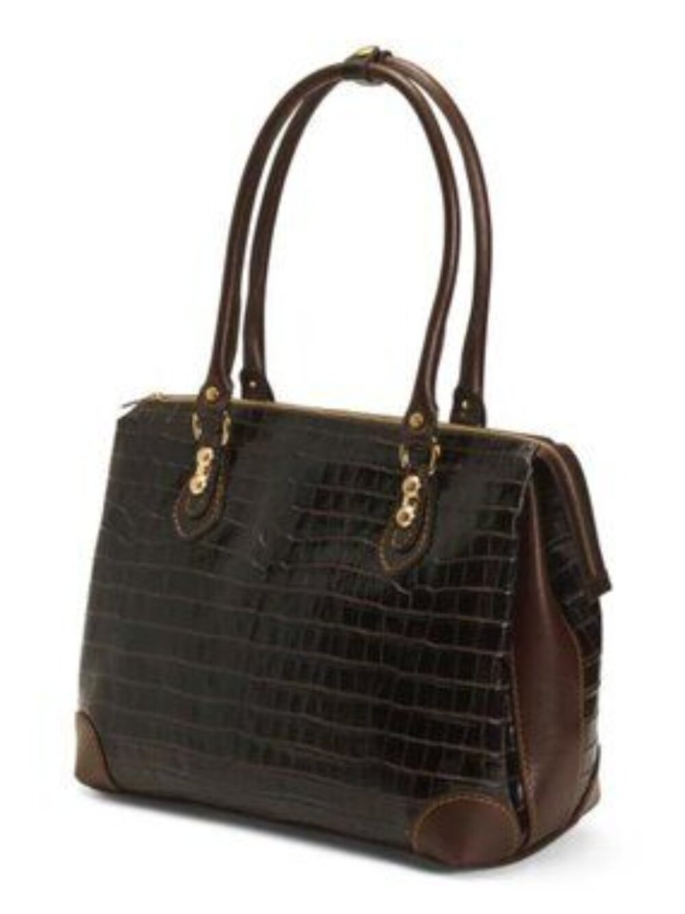 MARINO ORLANDI Made In Italy Leather Crocodile Tote - Picture 4 of 5
